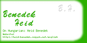 benedek heid business card